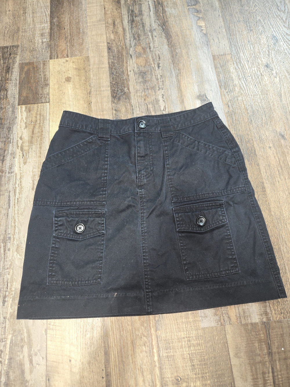Banana Republic Black Cotton Pocket Mini Skirt